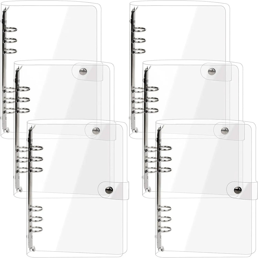 A5 A6 A7 Transparent PVC Loose Leaf Binder Folder 6-Ring