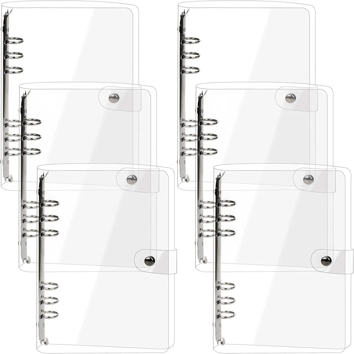 A5 A6 A7 Transparent PVC Loose Leaf Binder Folder 6-Ring