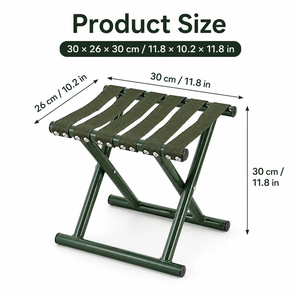 Portable Folding Fishing Stool – Widened Iron Frame for Adults