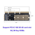 M.2 NVMe M-Key to PCIe 3.0 SSD Adapter Card – X4 X8 X16