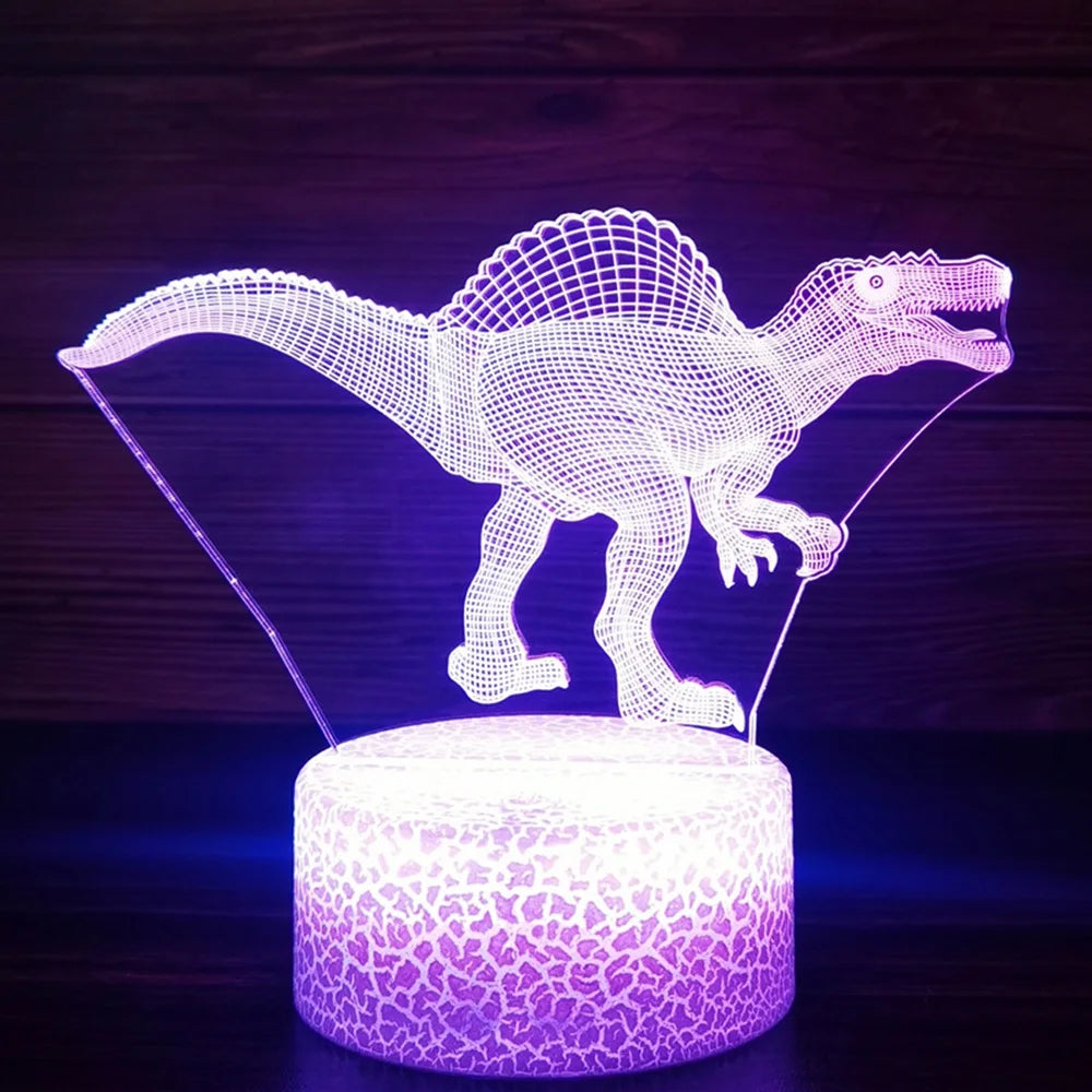 Spinosaurus 3D LED Night Light for Kids – 7 Color Dino Lamp