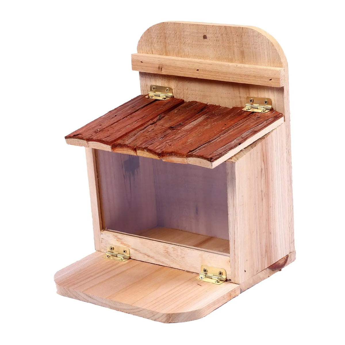 Wooden Squirrel Feeder House – Hanging Cabin, Removable Panel