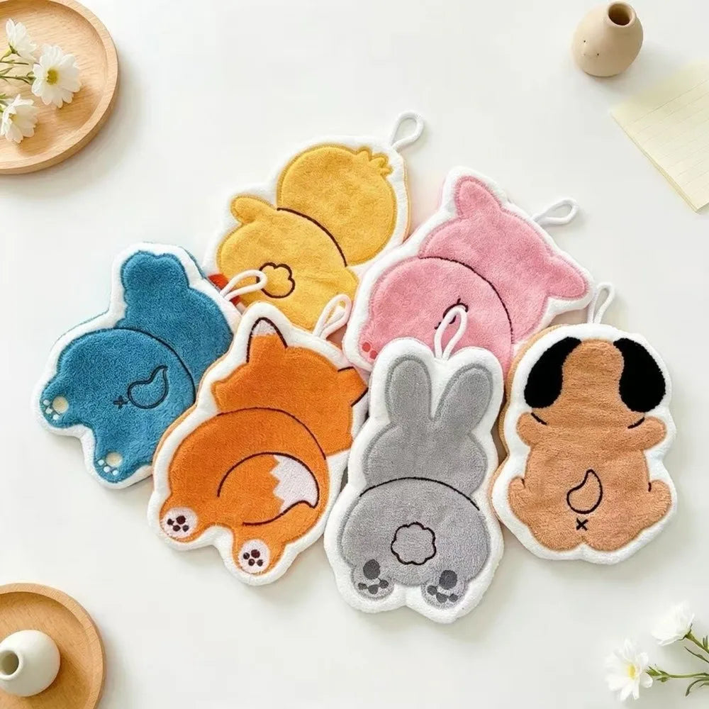 Cute Animal Coral Fleece Hanging Hand Towel – Kids & Kitchen
