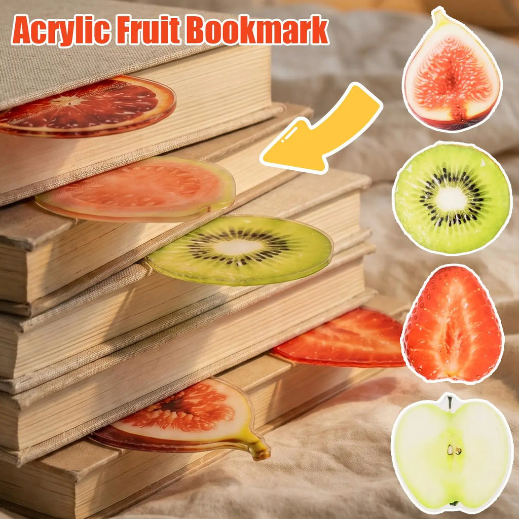 Acrylic Fruit Bookmarks Set – 7 Translucent Designs