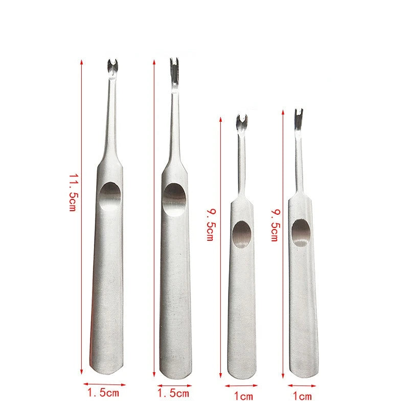 U & V Leather Groover Skiving Tool Kit – 4-Piece Stainless Set
