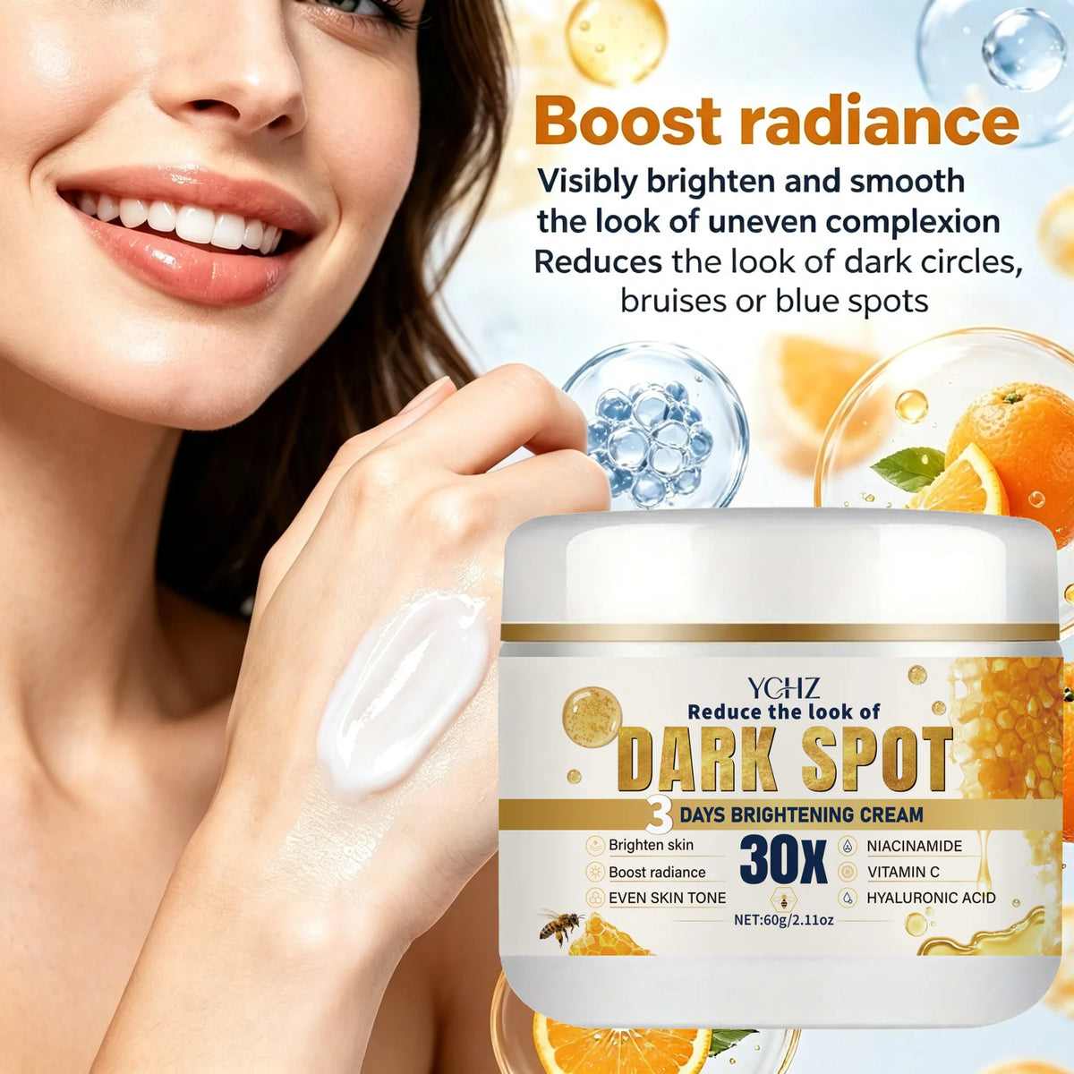 Brightening Cream – Niacinamide, Vitamin C & Hyaluronic Acid