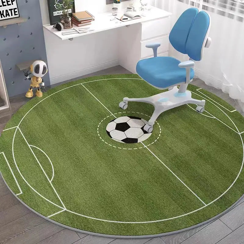 Space Round Rug – Rocket Astronaut Planets Stars Floor Mat