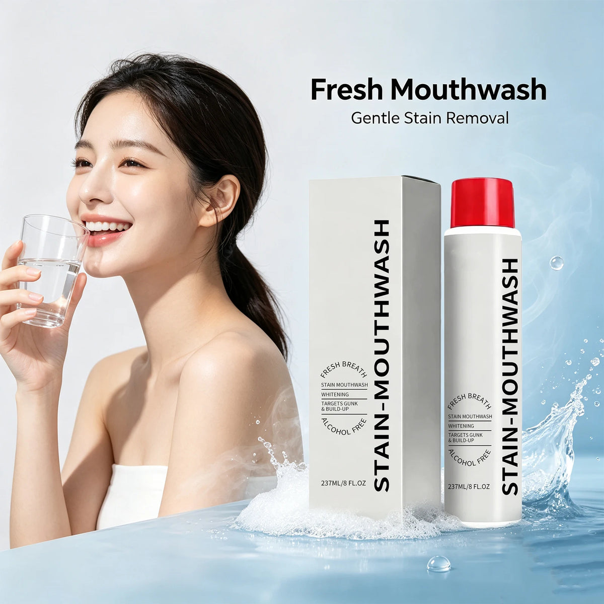Alcohol-Free Whitening Mouthwash – Anti-Plaque Fresh Breath