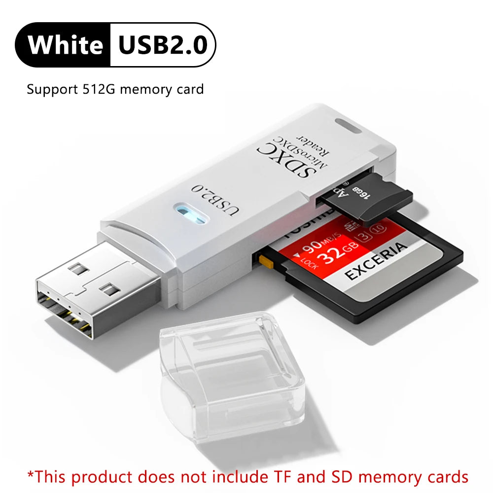 USB 3.0 2-in-1 SD & TF Card Reader Adapter for PC Laptop