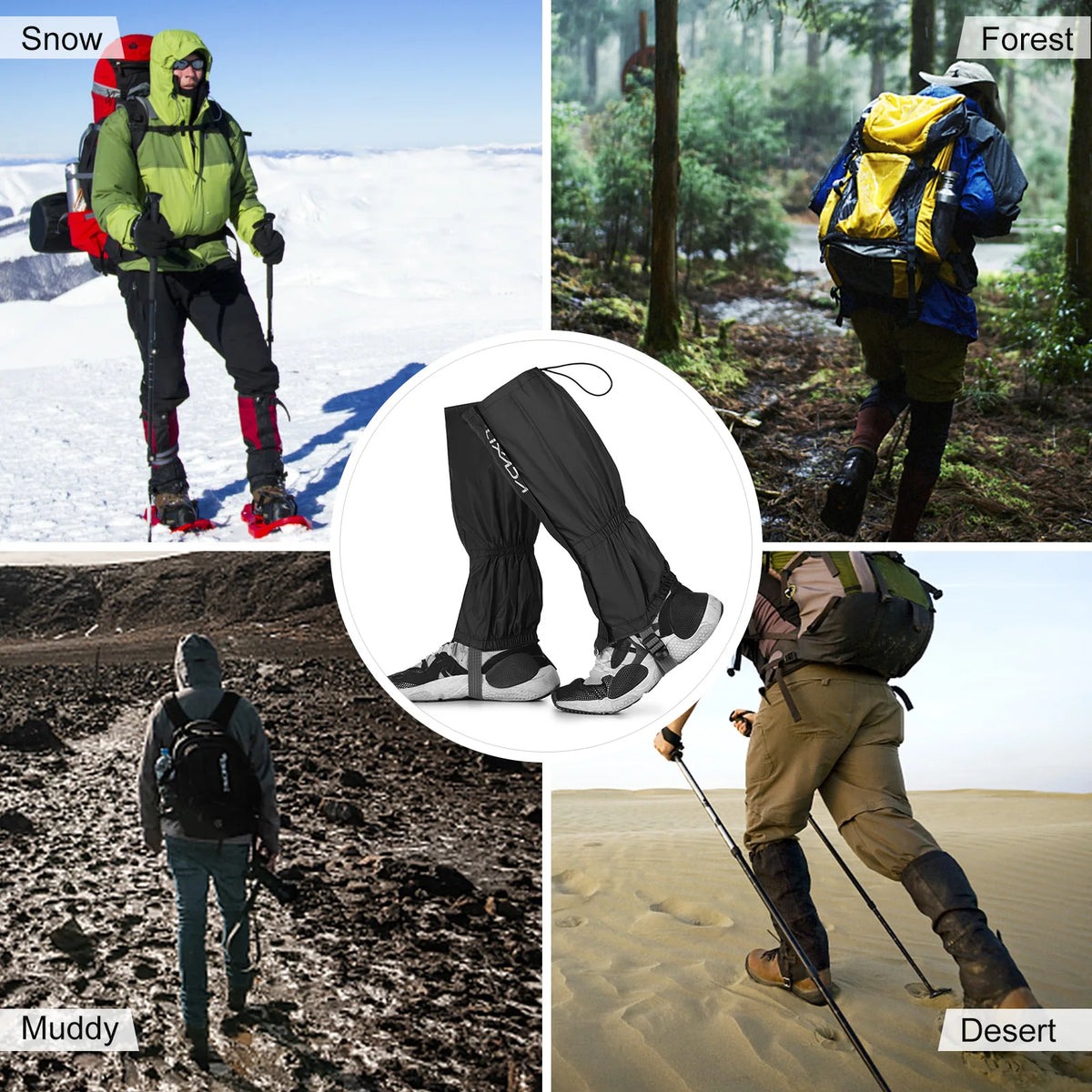 Waterproof Snow Leg Gaiters – Hiking & Outdoor Boot Cover
