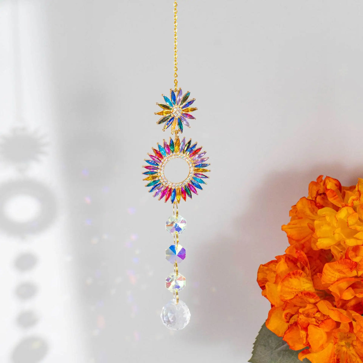 K9 Crystal Sun Catcher Pendant | Rainbow Prism Garden Decor