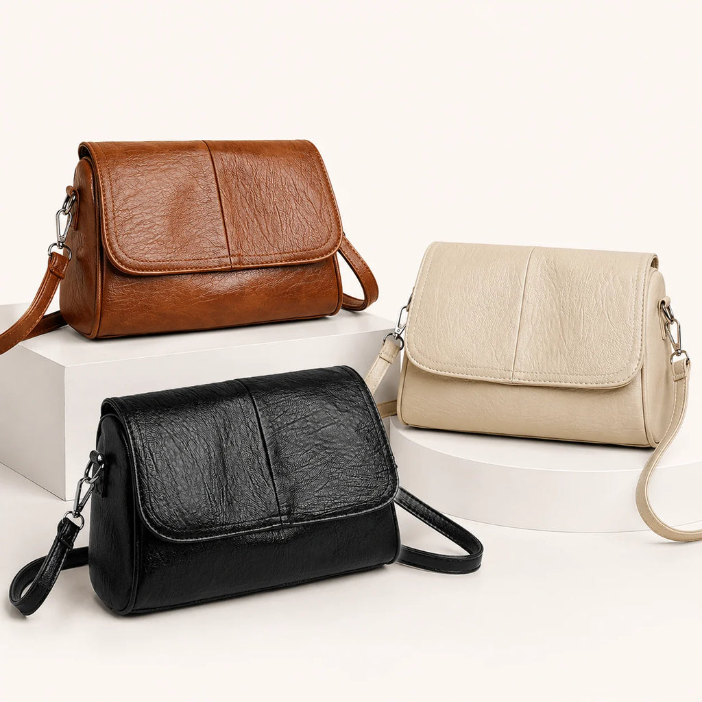 Women's PU Leather Crossbody Flap Bag | Small Shoulder Purse