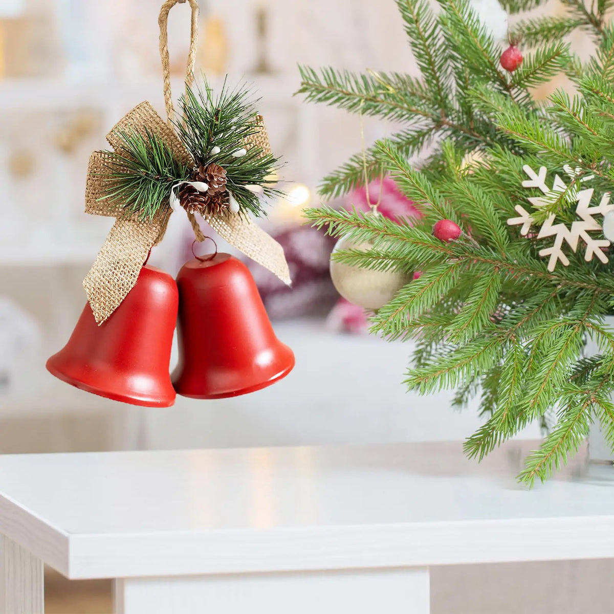 Decorative Iron Christmas Bell Hanging Ornament | Holiday Décor
