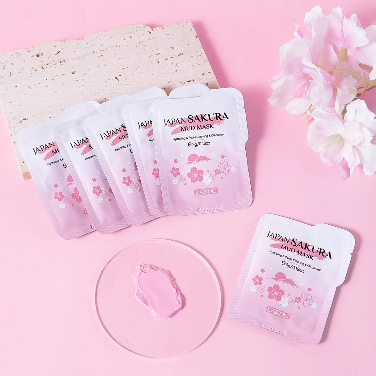 LAIKOU Sakura Mud Face Mask – Oil Control & Pore Minimizing