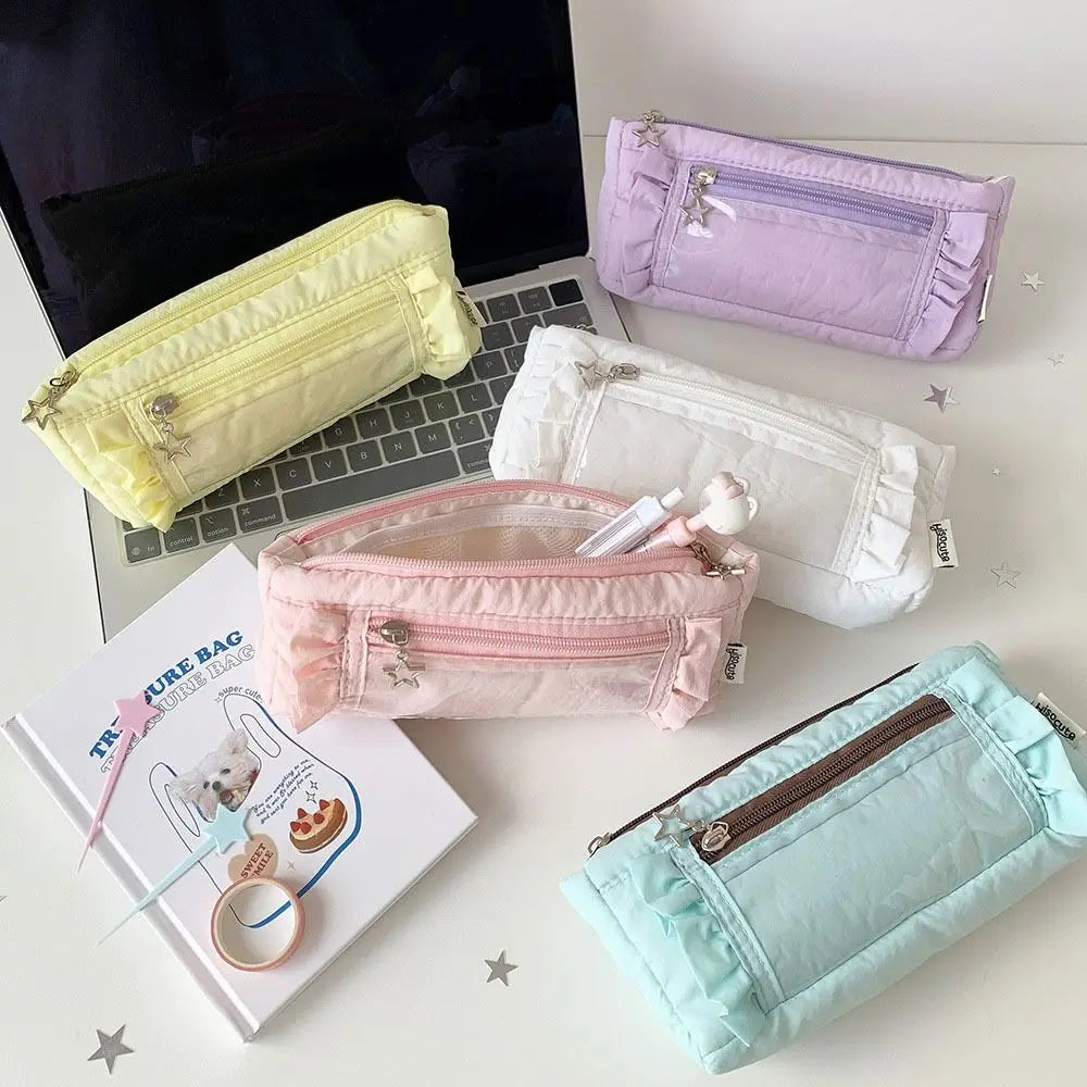 Large Capacity Transparent Window Pencil Case & Pen Bag
