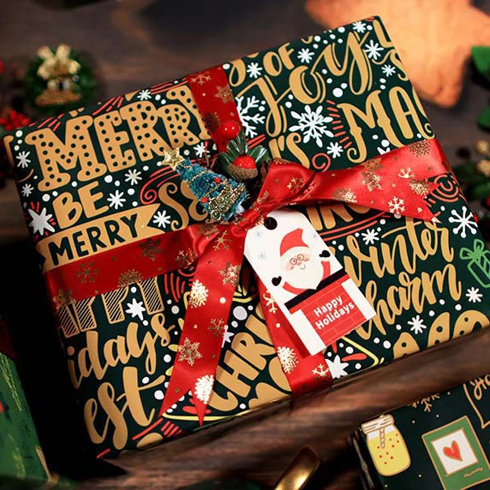 Christmas Wrapping Paper – Snowflake, Tree & Ornament Prints