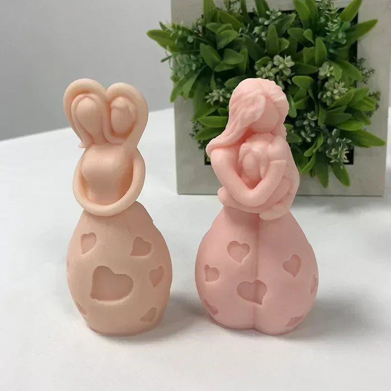 3D Mother & Child Silicone Mold – Candle, Soap & Resin DIY