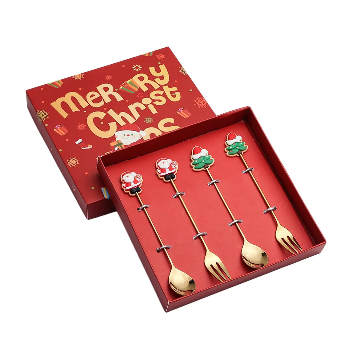 Santa Christmas Stainless Steel Cutlery Set – Spoons & Forks