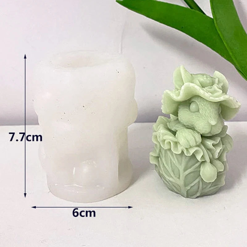 3D Rabbit Flower Silicone Mold – DIY Soap, Candle & Resin