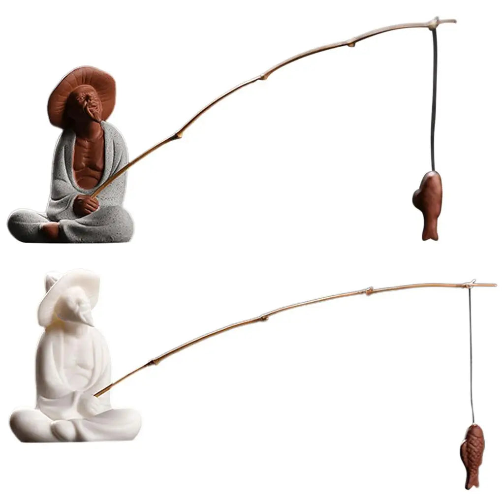 Kesoto Ceramic Tea Pet Figurine | Jiang Taigong Zen Desk Statue