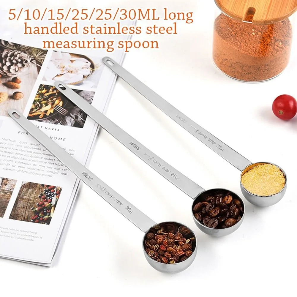 Stainless Steel Coffee Scoop Long Handle Measuring Spoon 5–30ml