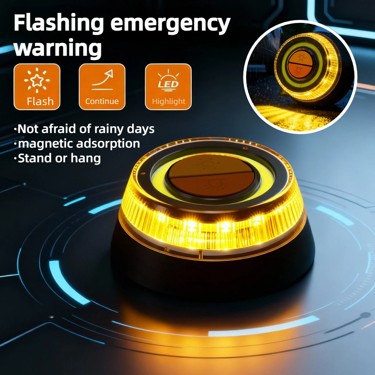 Magnetic LED Emergency Flashing Warning Light for Vehicles