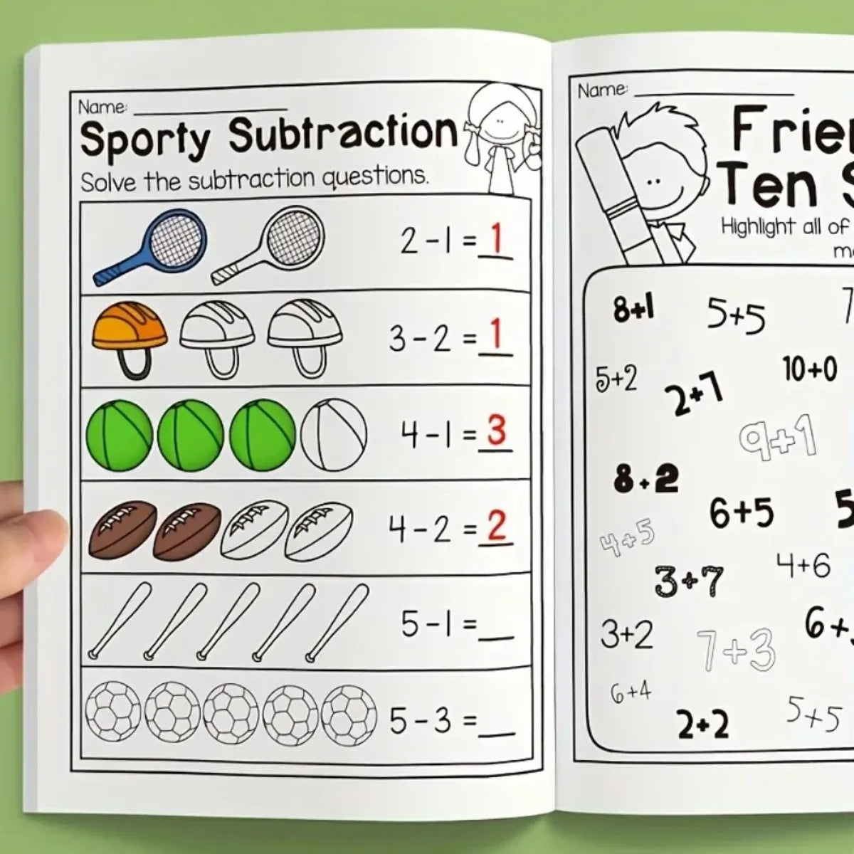 Kids Math Practice Book – Addition & Subtraction Worksheets