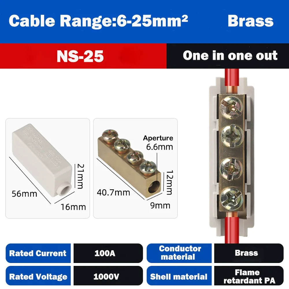 Brass Quick Wire Connector – High Power Splitter Terminal Block