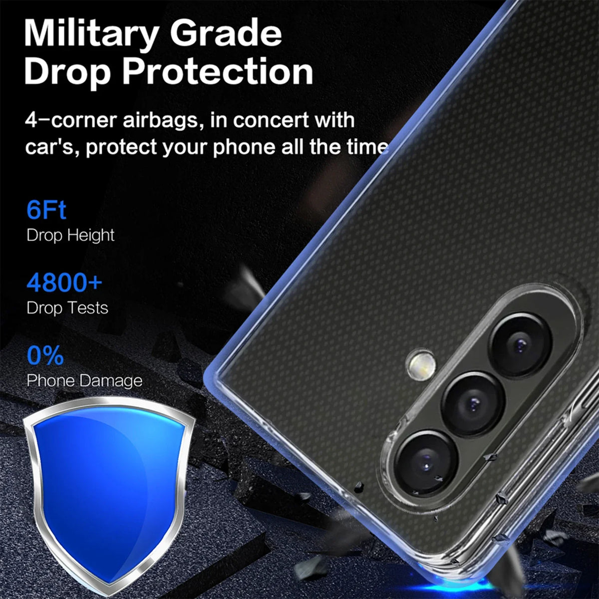 Clear Shockproof PC Case for Samsung Galaxy Z Fold 7