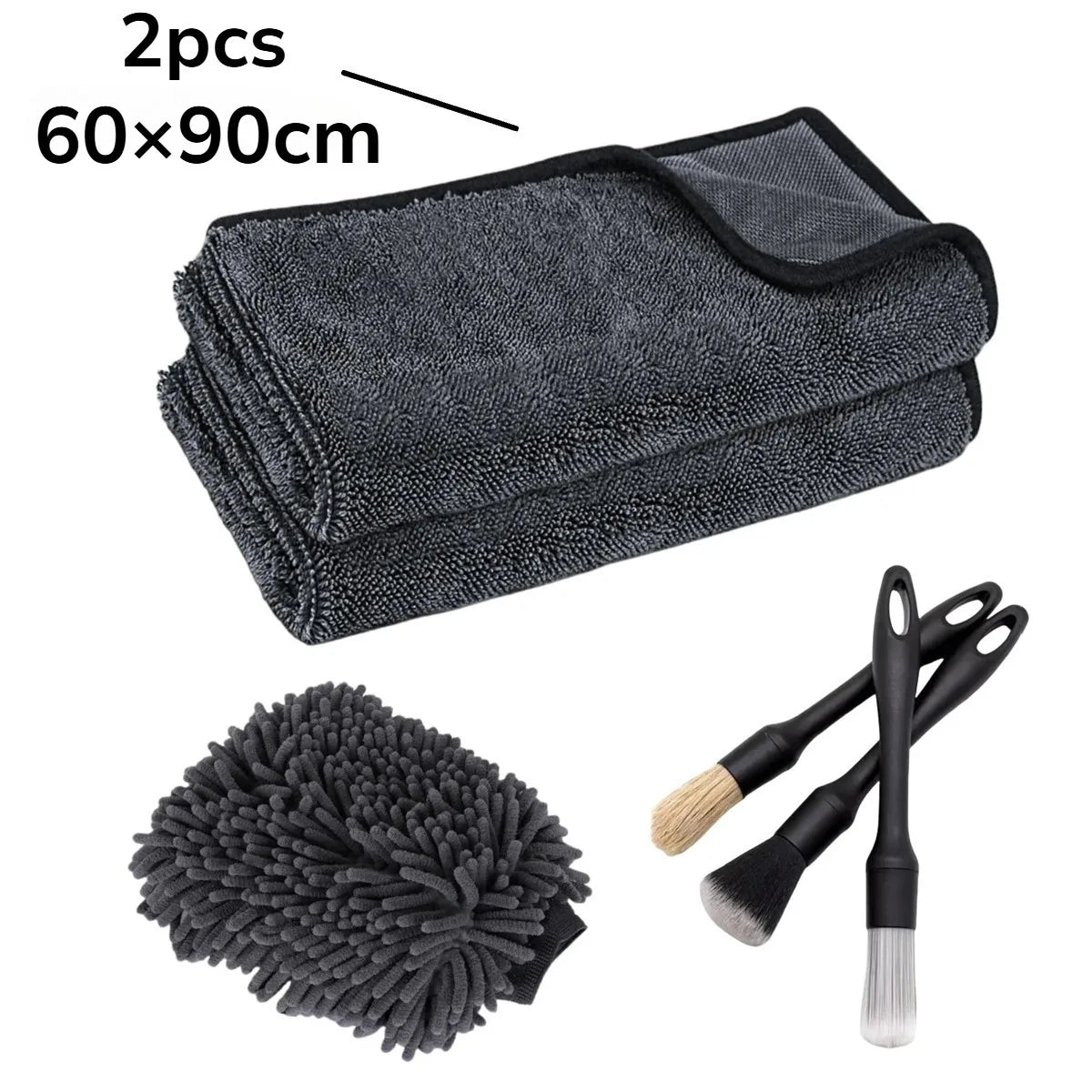 Car Wash Kit – Detailing Brushes, Towels & Wash Mitt Set