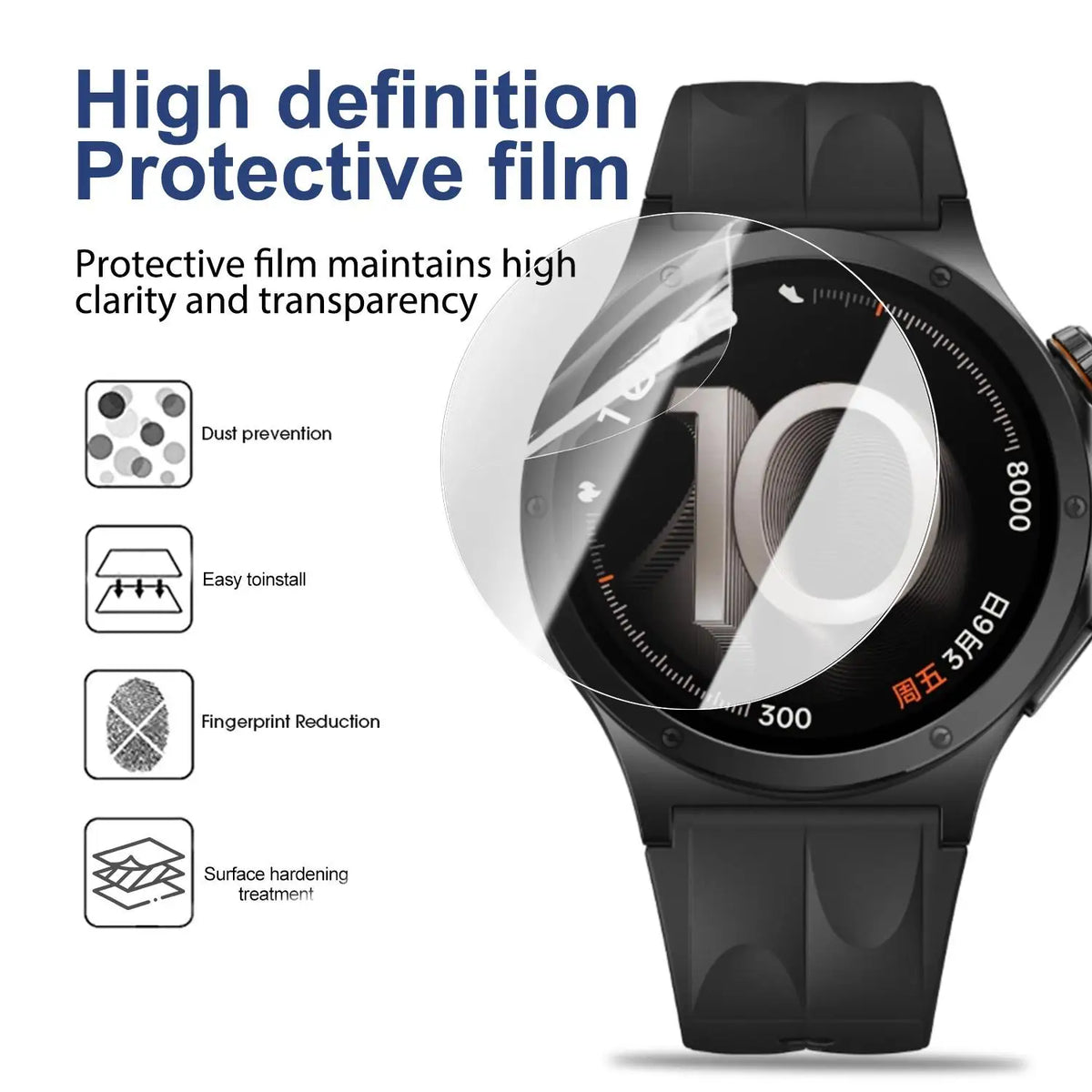 TPU Hydrogel Screen Protector for OPPO Watch X3 – HD Clear
