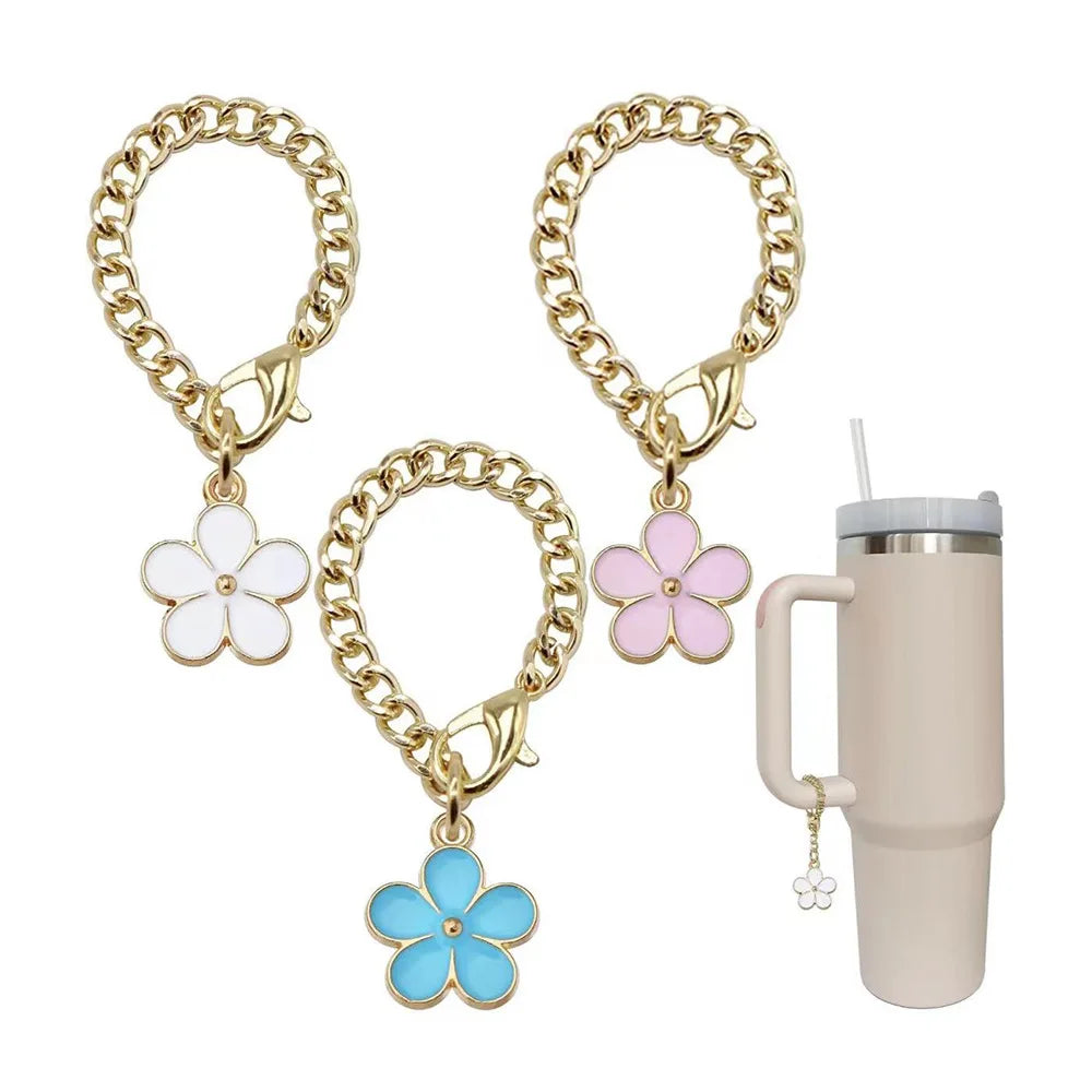 Heart Letter Charm Chain Keychain for Stanley Cup Tumbler