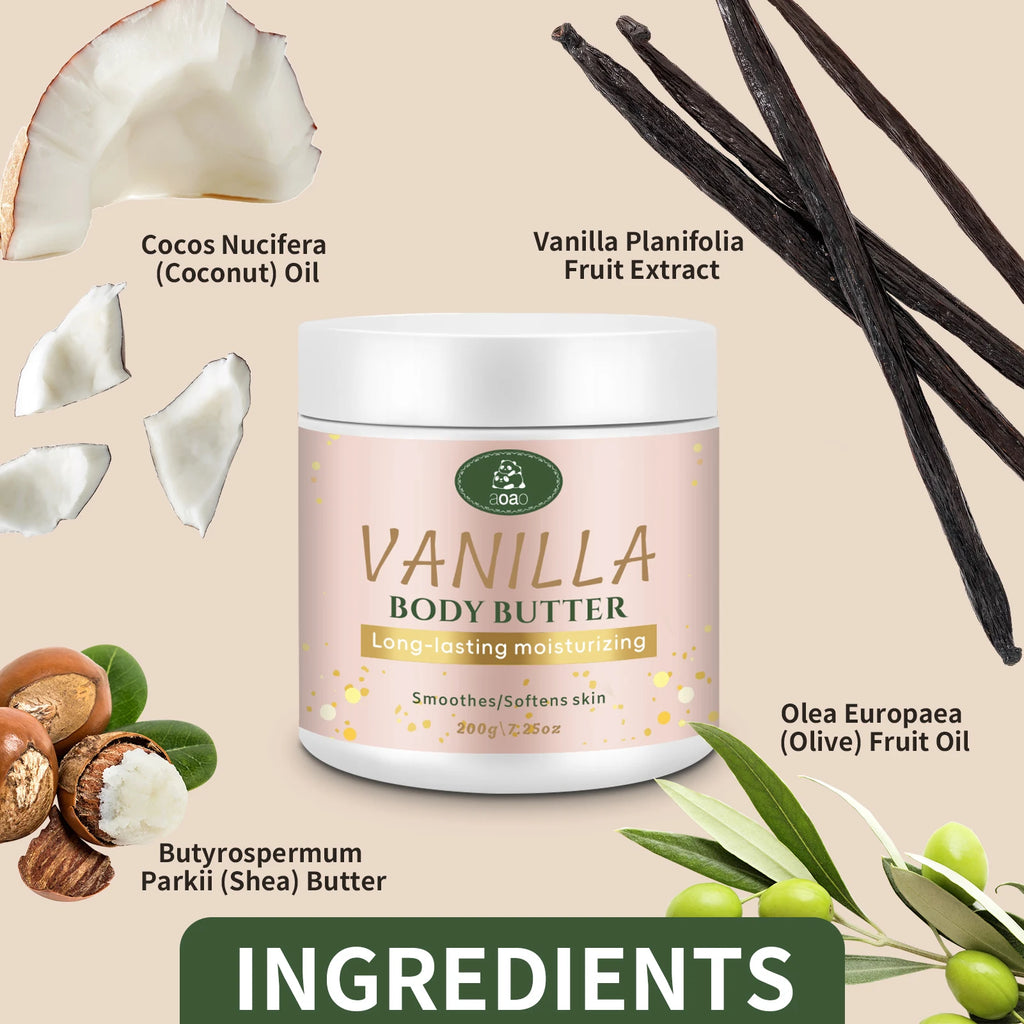 Vanilla Body Butter – Coconut & Shea Oil Deep Moisturizer