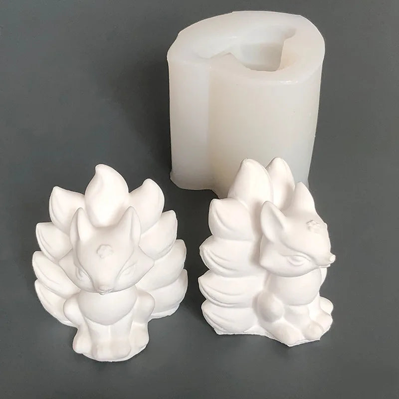 Nine-Tail Fox Silicone Mold – Candle, Resin & Gypsum