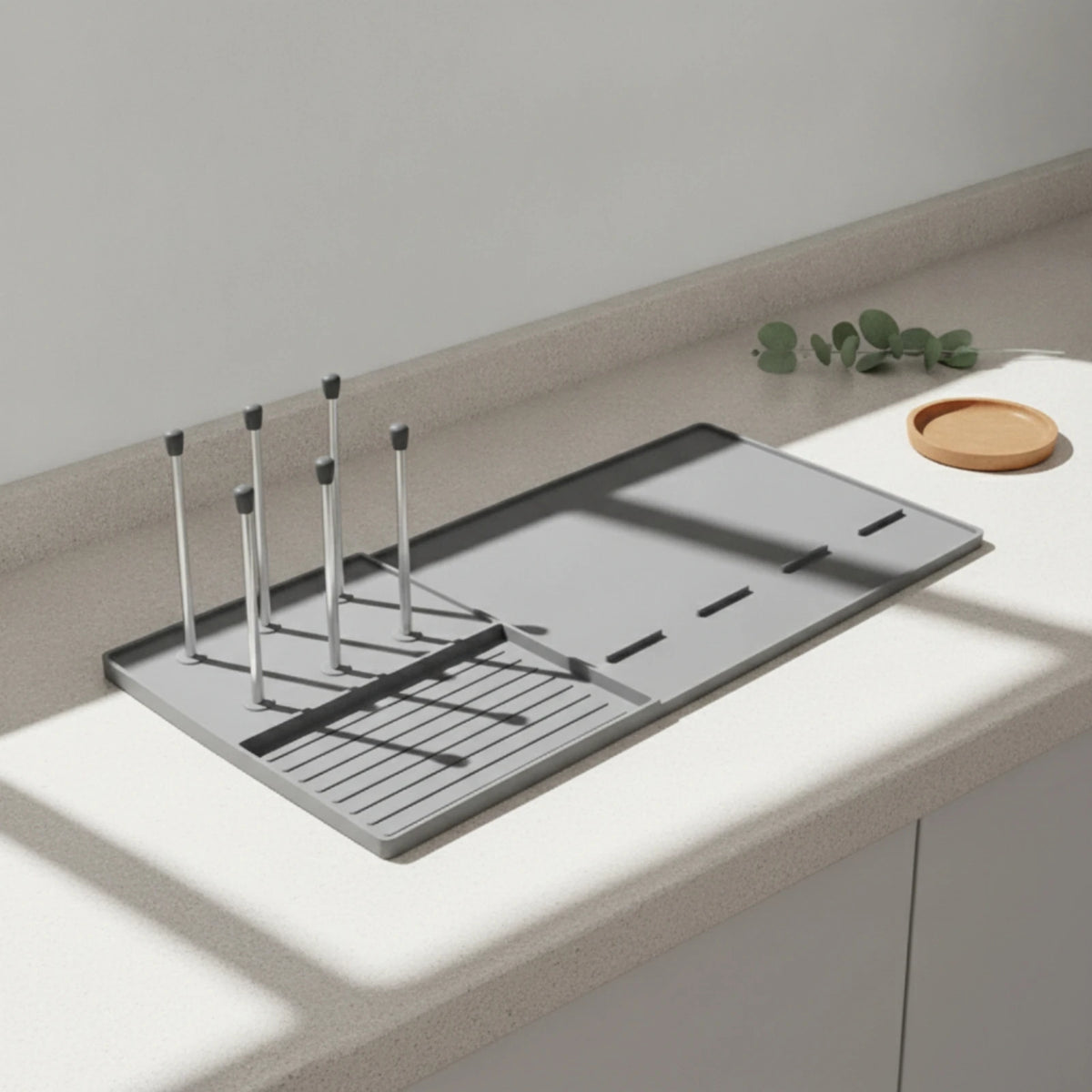 Silicone Mini Fridge Mat – Spill Tray with Cup Holders