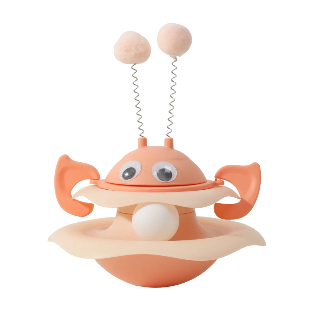 Interactive Cat Tumbler Toy – Spring Pom Pom & Ball Track