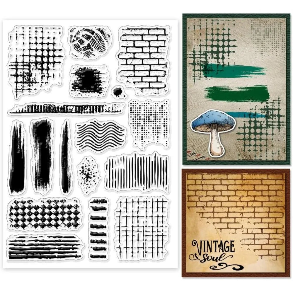 Vintage Grunge Texture Clear Stamps for Scrapbooking