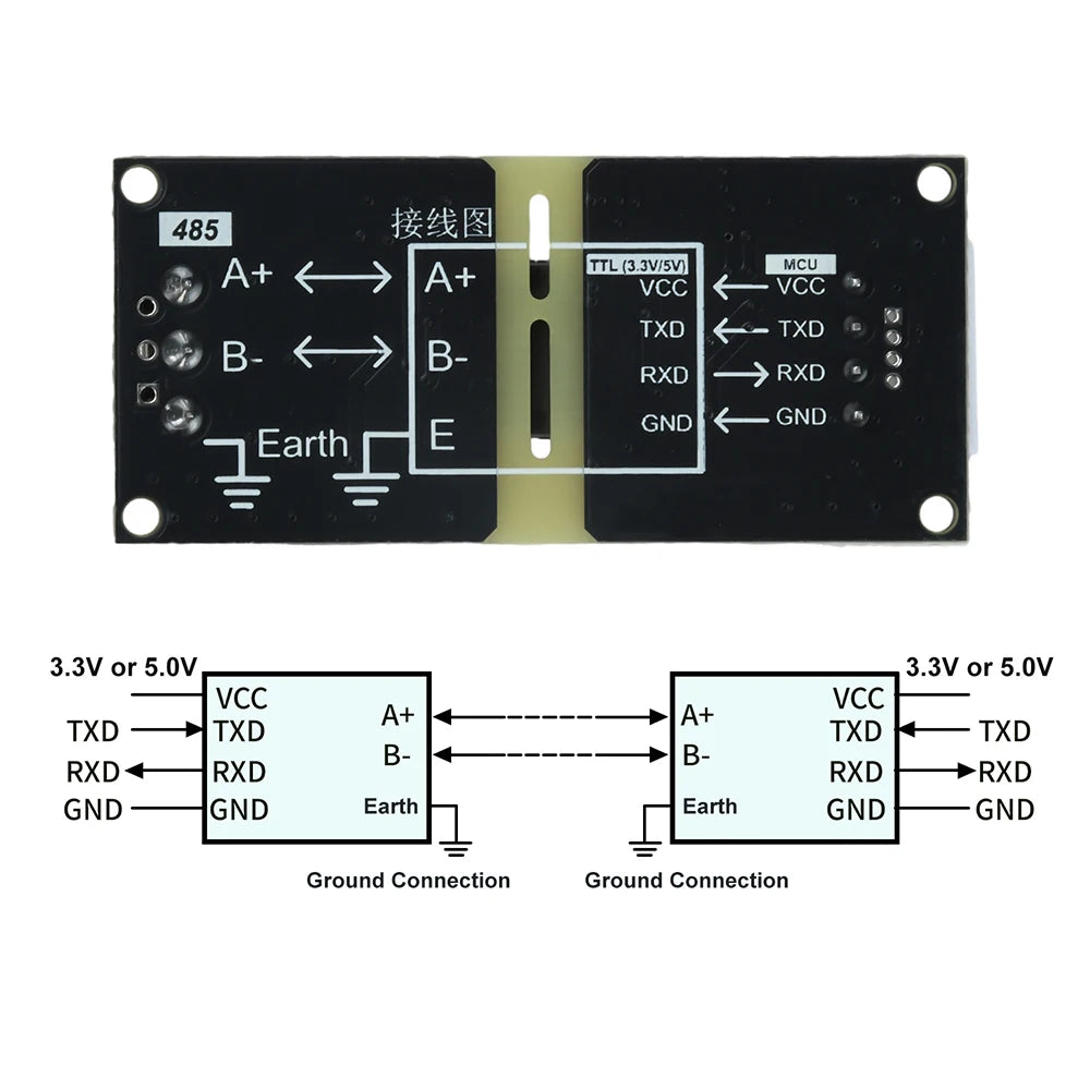 Isolated TTL to RS485 Conversion Module – Auto Flow Control