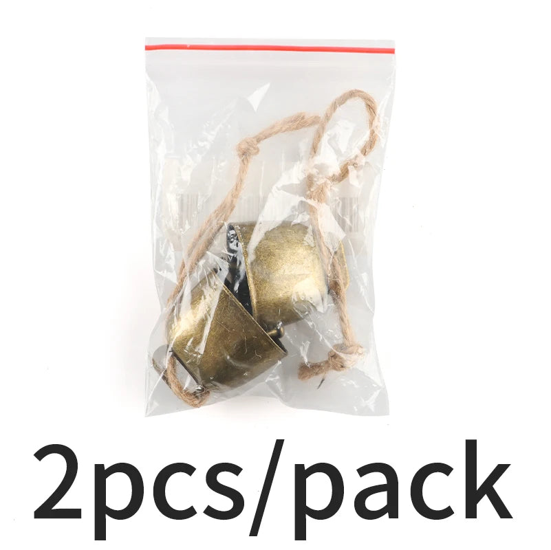 Retro Horn Christmas Pendant Ornaments – 2-Pack | Antique Copper
