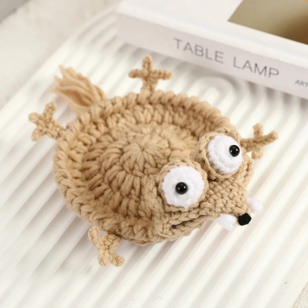 Crochet Squirrel Coasters – Handmade Woven Heat Resistant Mats