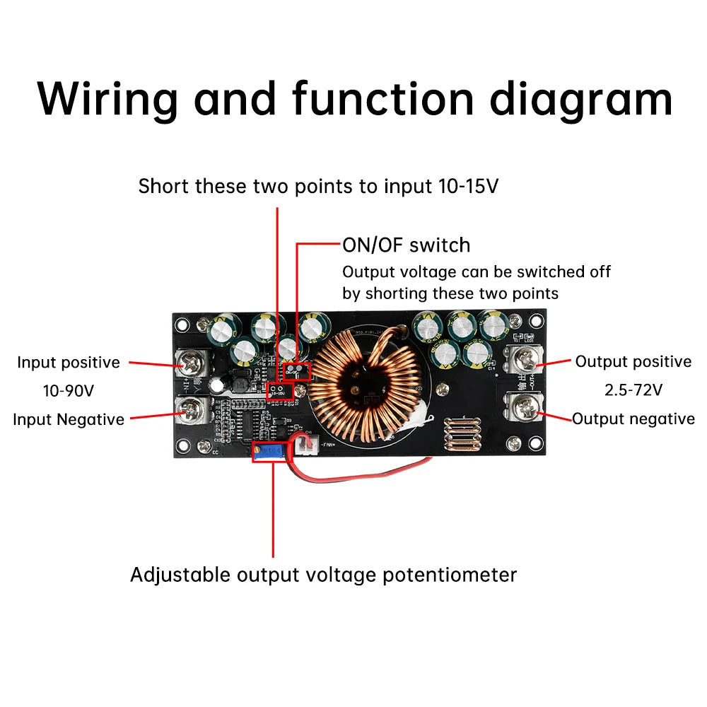 1200W/1500W DC-DC Step-Down Buck Converter Power Module