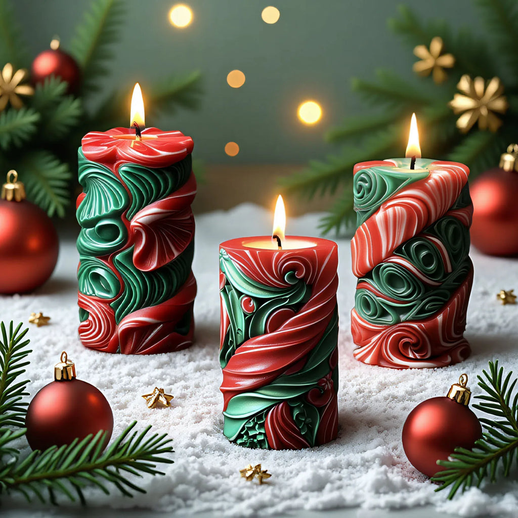 Christmas Cylinder Silicone Candle Mold | DIY Aroma Craft