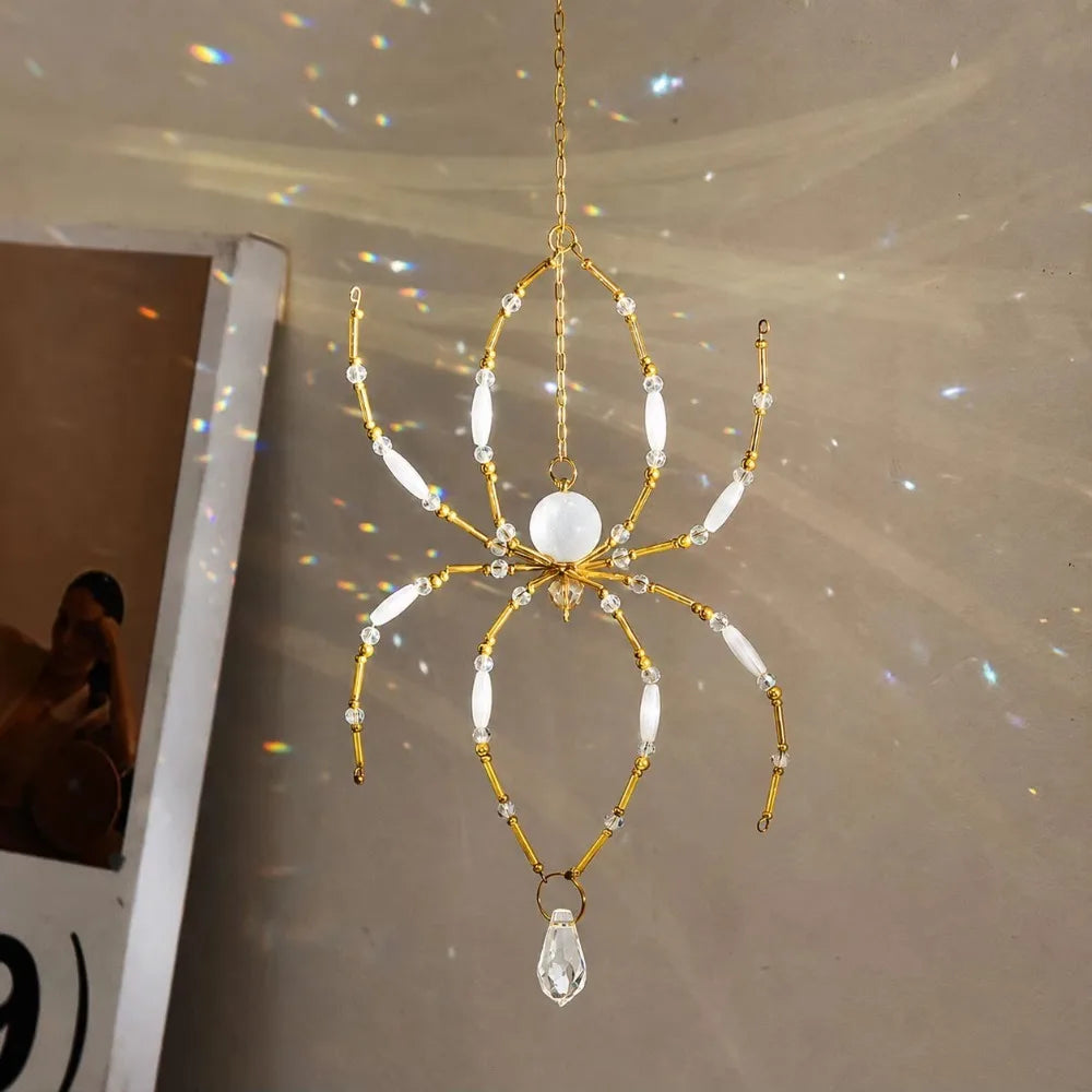 Pink Crystal Spider Sun Catcher – Window Rainbow Prism