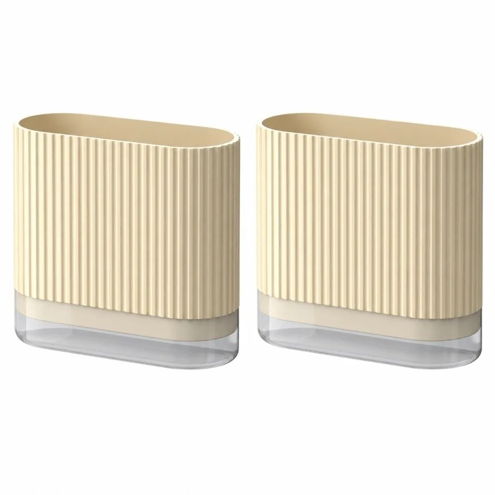 2-Pack Wall Mount Utensil Holder – 2-Compartment Cutlery Organizer
