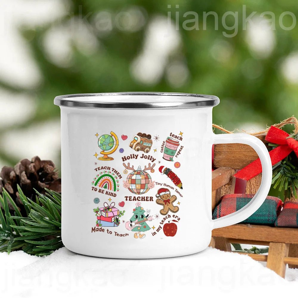 Rocking Around The Classroom Enamel Mug | Teacher Gift