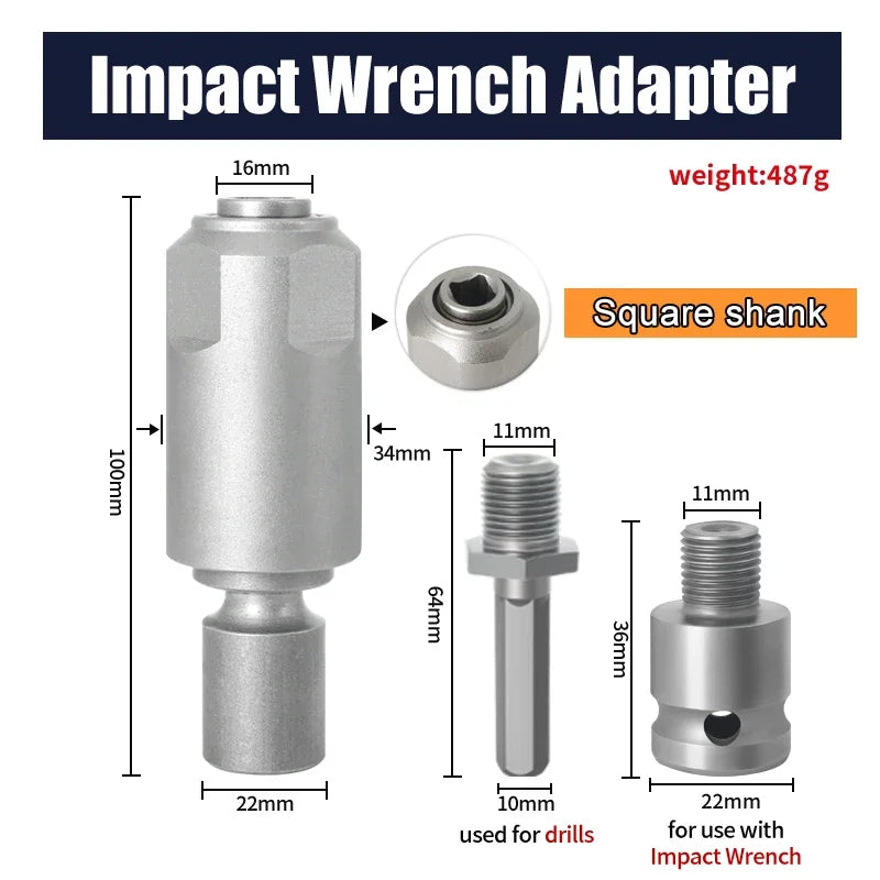 SDS-Plus & Square Adapter – Impact Wrench to Electric Hammer