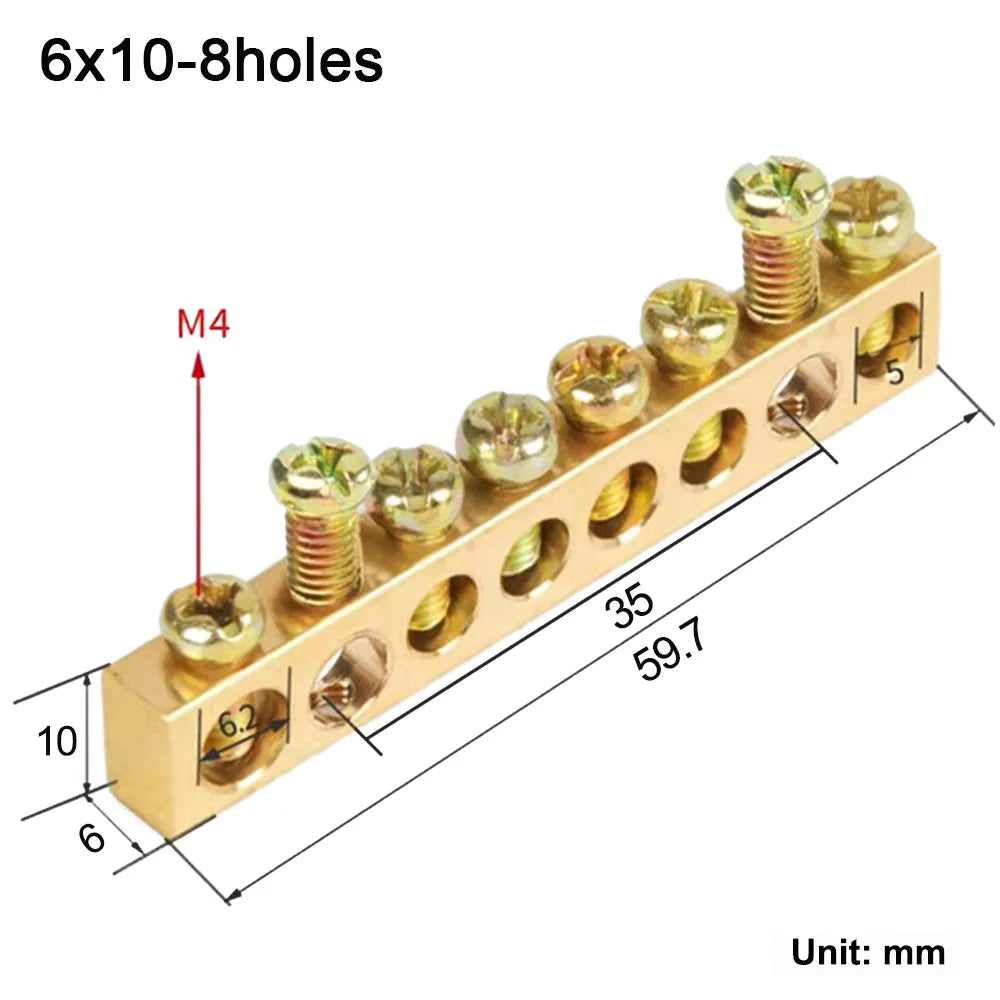 Copper Bus Bar Terminal Block – Brass Screw Wire Connector