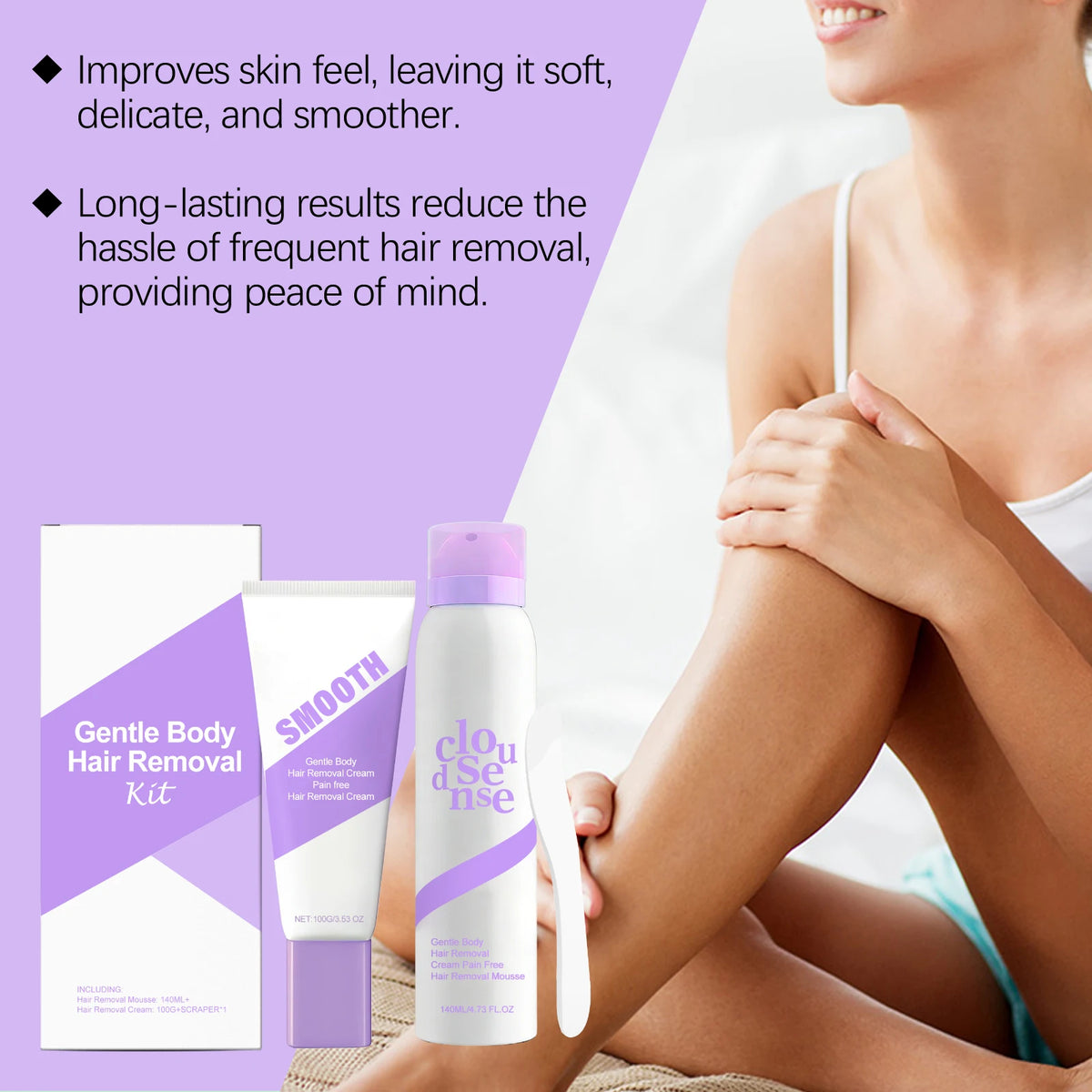 Gentle Hair Removal Cream Set – Body, Legs & Underarms