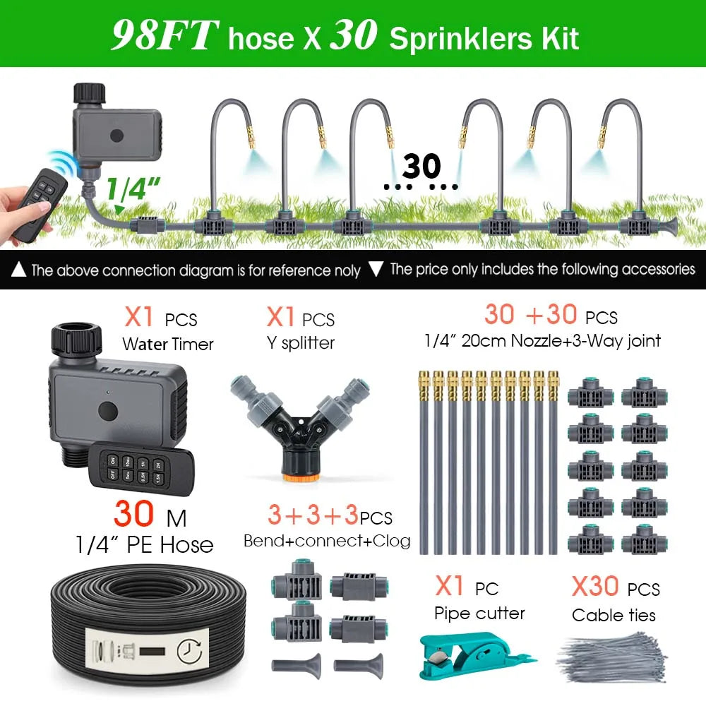 Remote Control Garden Watering Timer & Atomizing Spray Kit