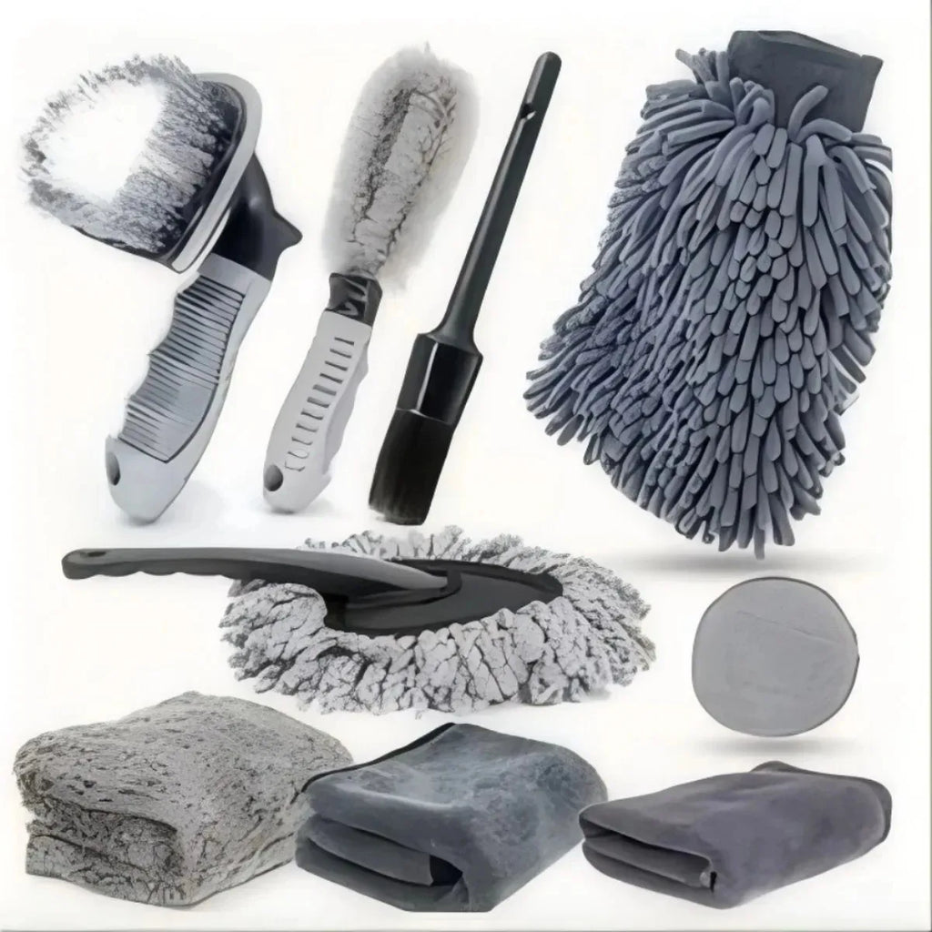Auto Detailing Kit – Wax Applicator, Microfiber Towels & Tire Brush